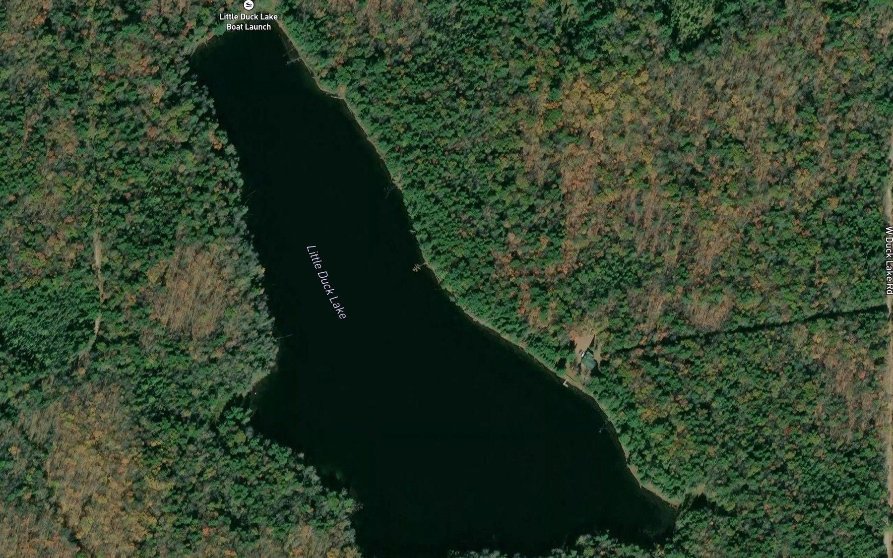 Satellite map of the Little Duck Lake