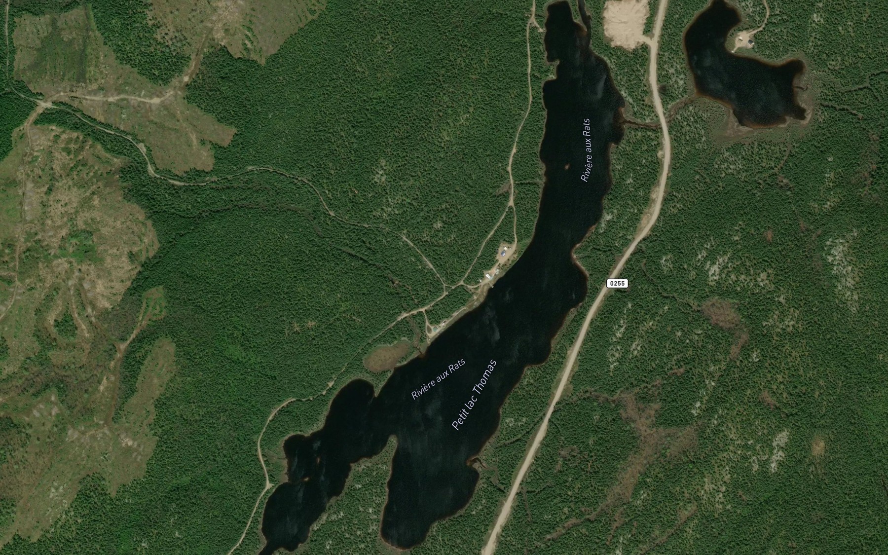 Satellite map of the Petit lac Thomas