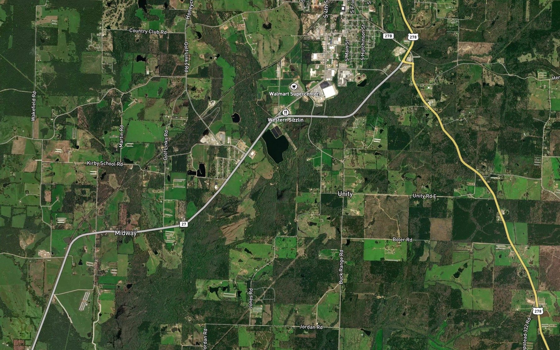 Satellite map of the Temperanceville Creek