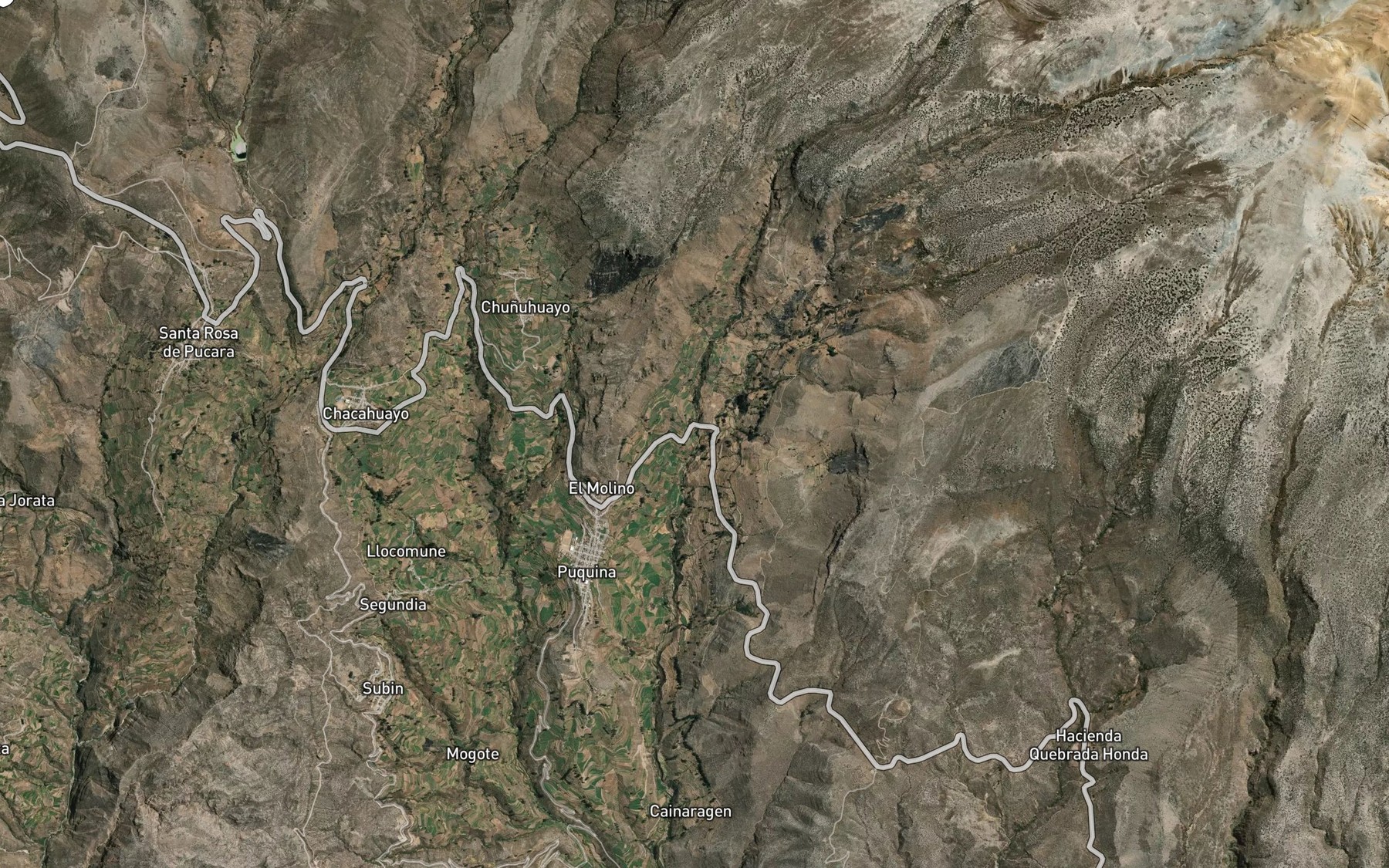Satellite map of the Rio Colapanto