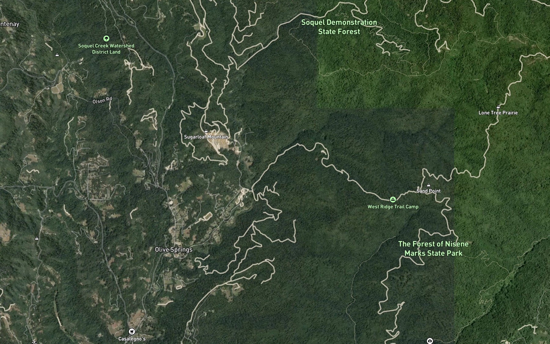 Satellite map of the Olive Spring
