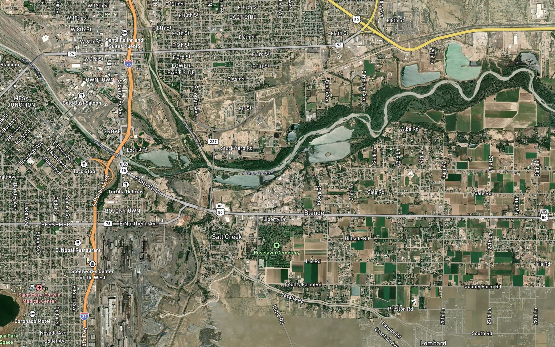 Satellite map of the Salt Creek