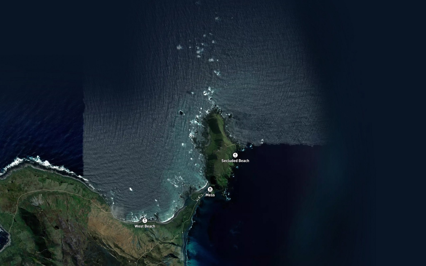 Satellite map of the Garden Bay