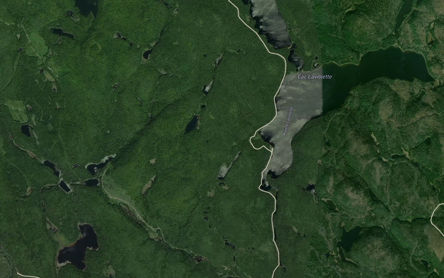 Satellite map of the Lacs a Luc