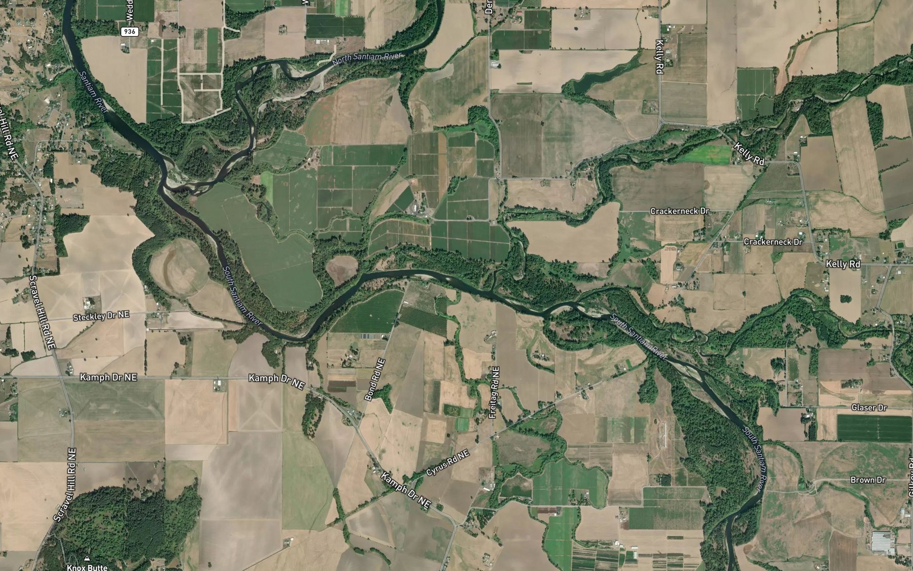 Satellite map of the Mill Creek