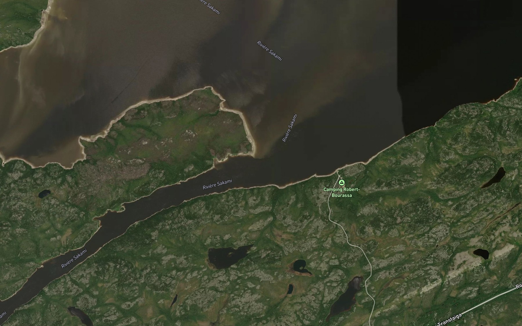 Satellite map of the Riviere Sakami