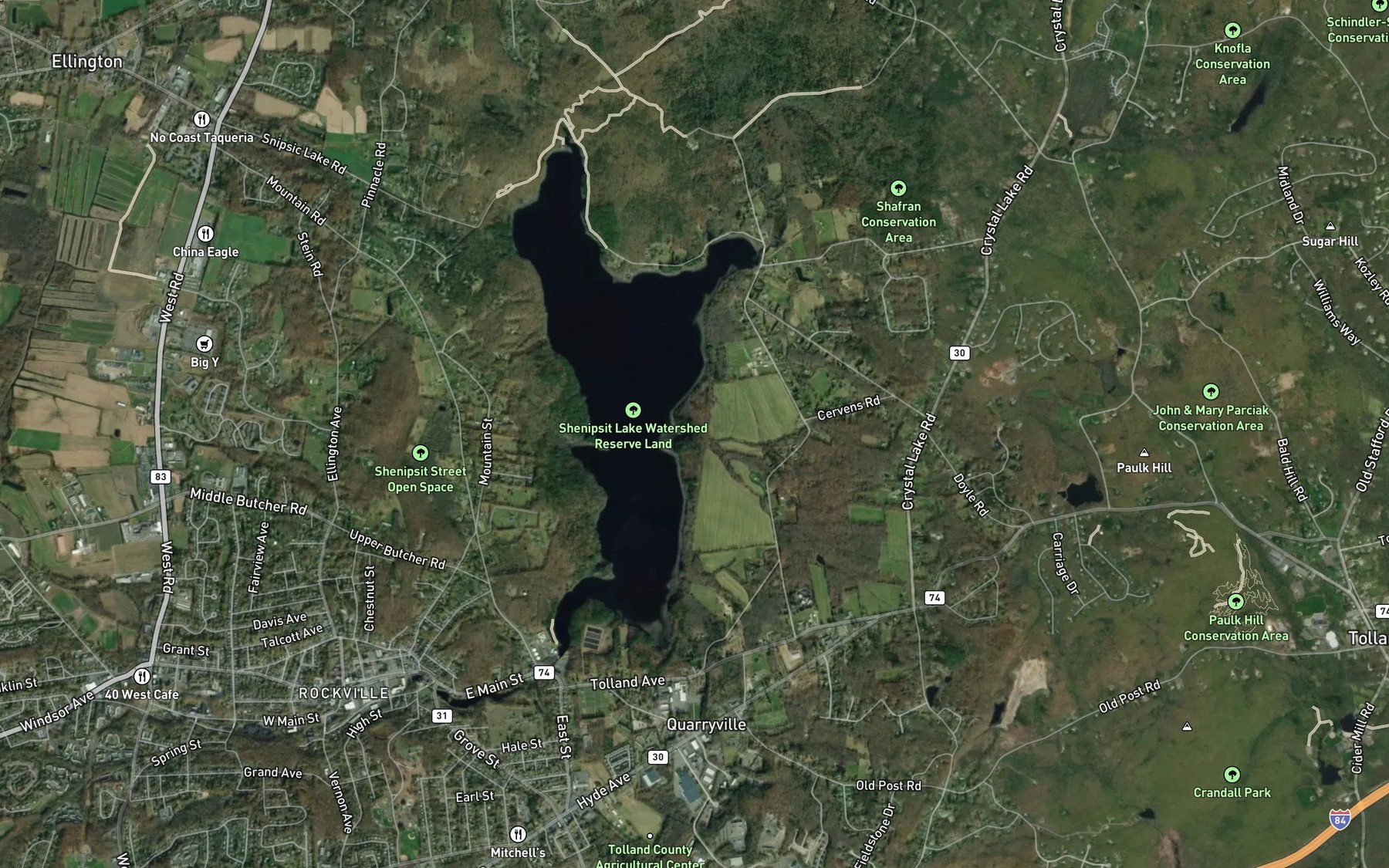 Satellite map of the Sucker Brook