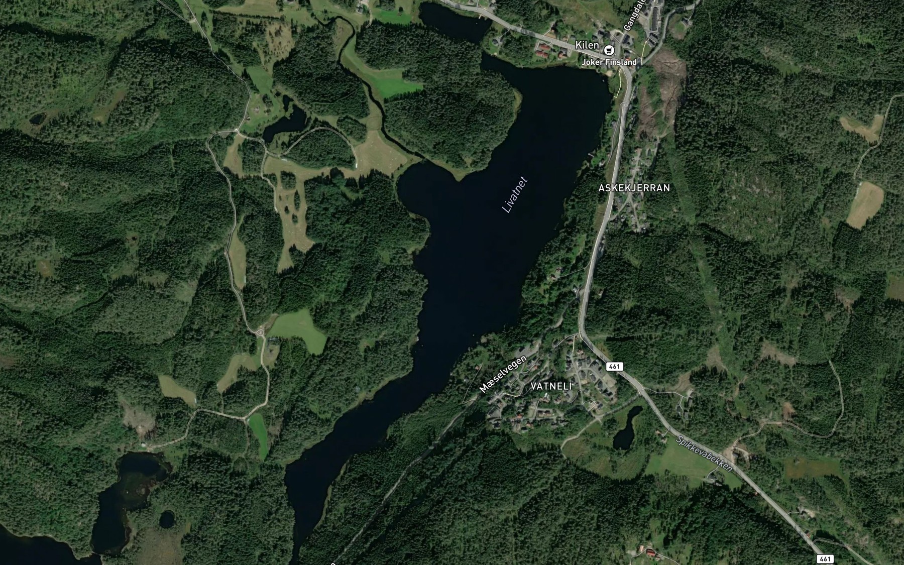 Satellite map of the Livatnet