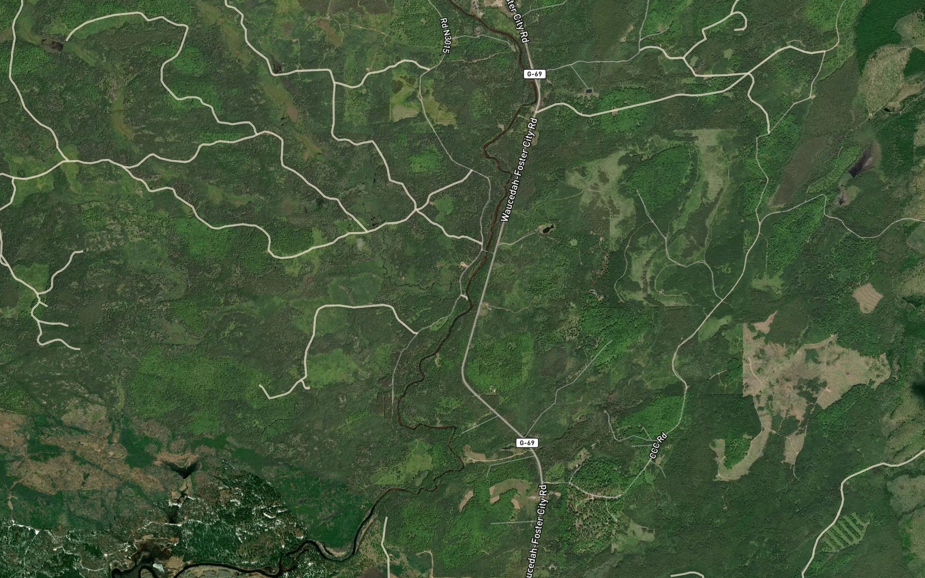 Satellite map of the Cassidy Creek