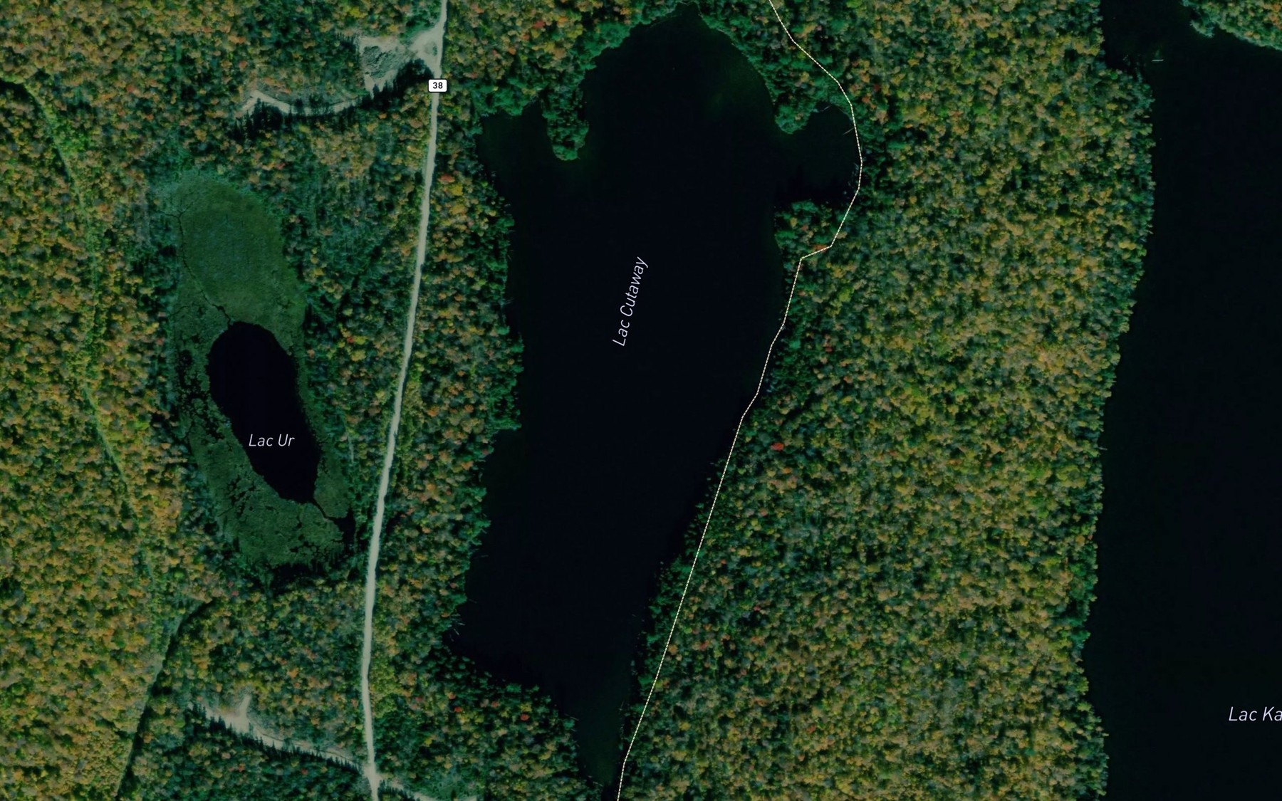 Satellite map of the Lac Cutaway