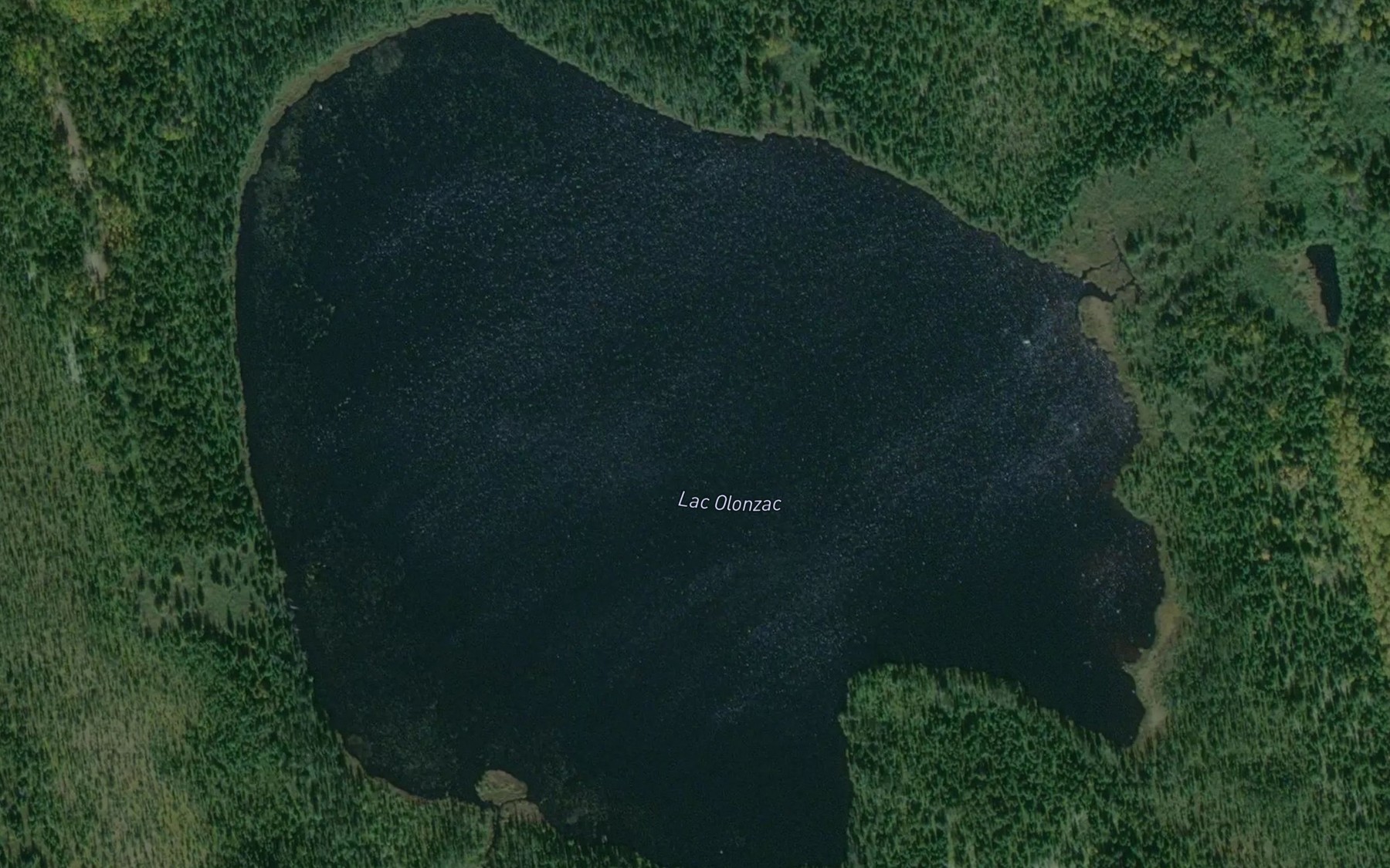 Satellite map of the Lac Olonzac