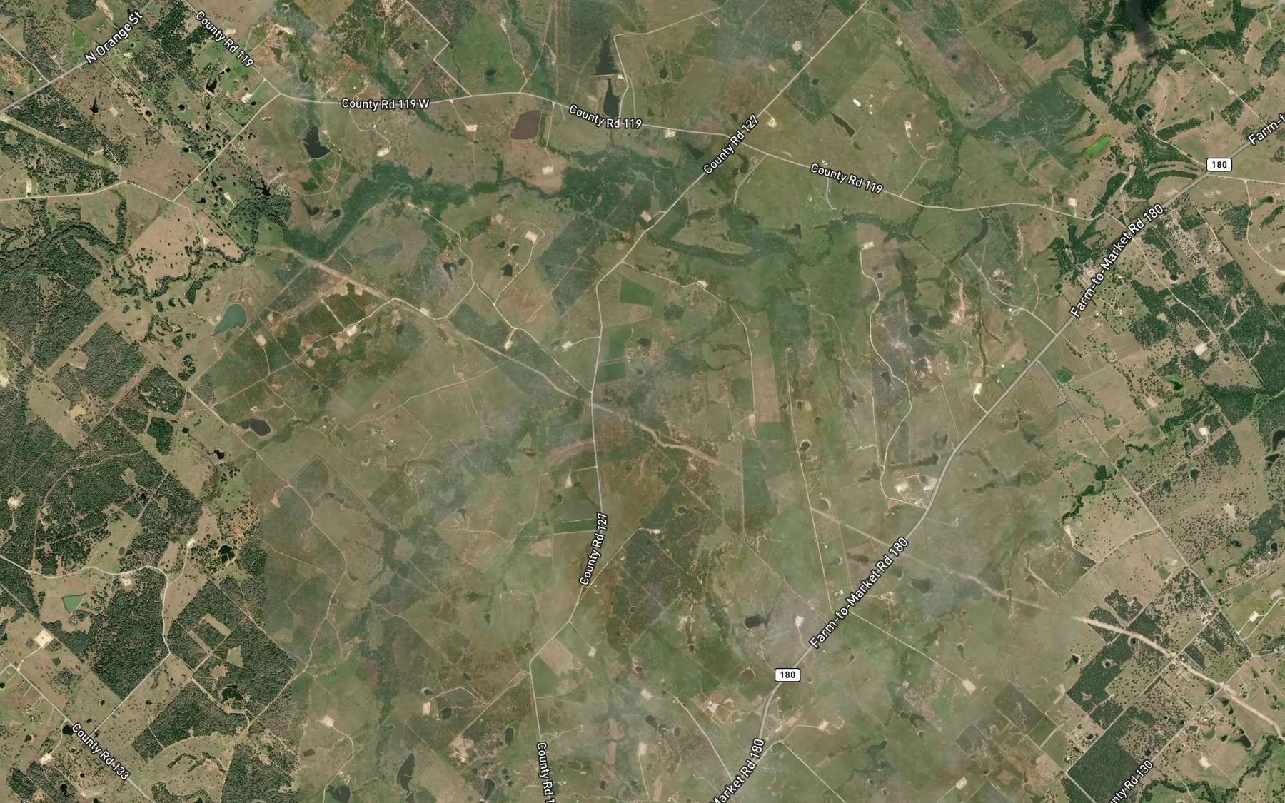 Satellite map of the Flat Rock Creek