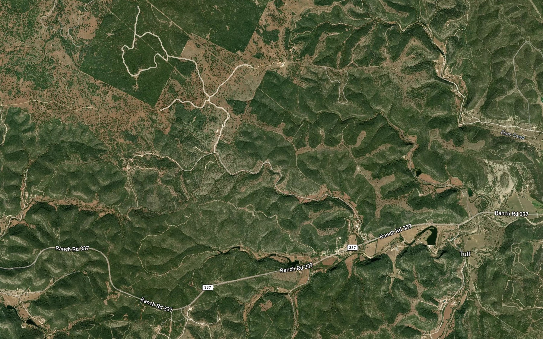 Satellite map of the Devils Bathtub Spring