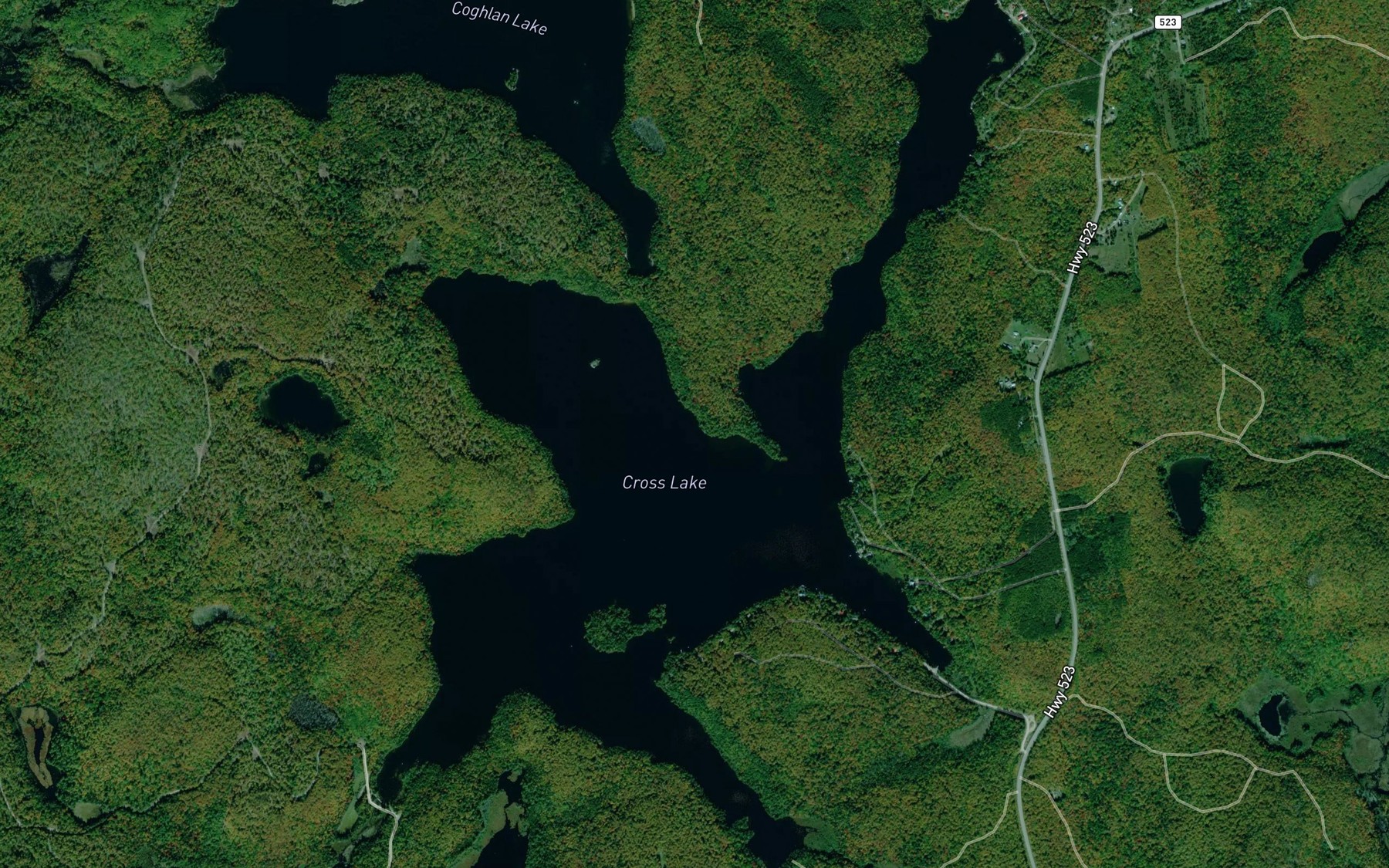 Satellite map of the Cross Lake