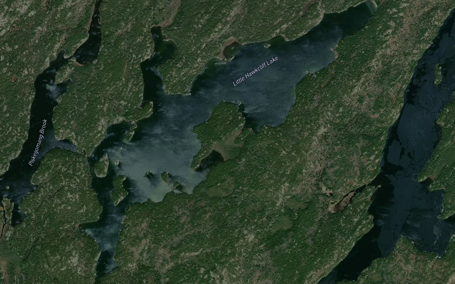 Satellite map of the Little Hawkcliff Lake