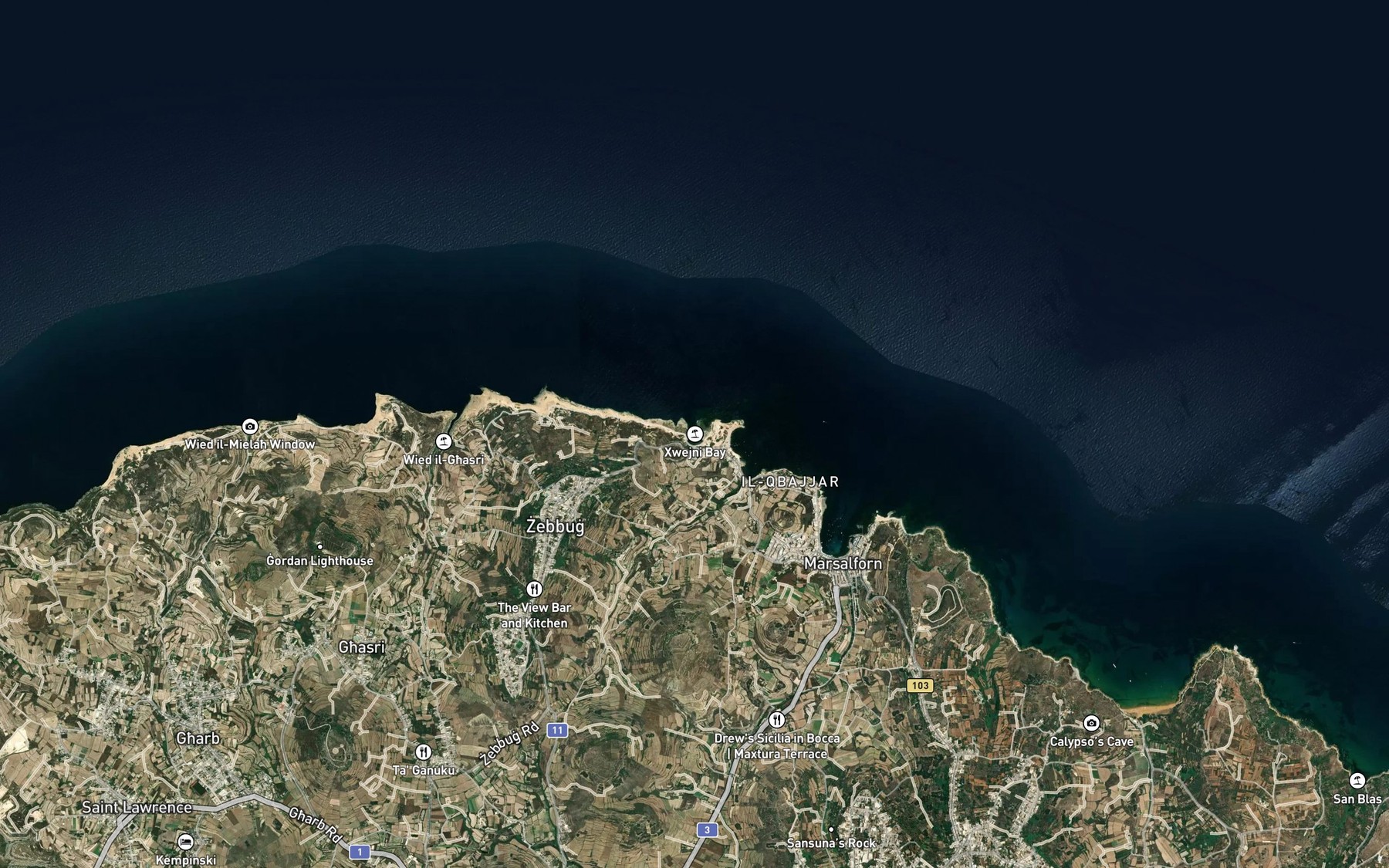 Satellite map of the Il-Qala tax-Xwieni