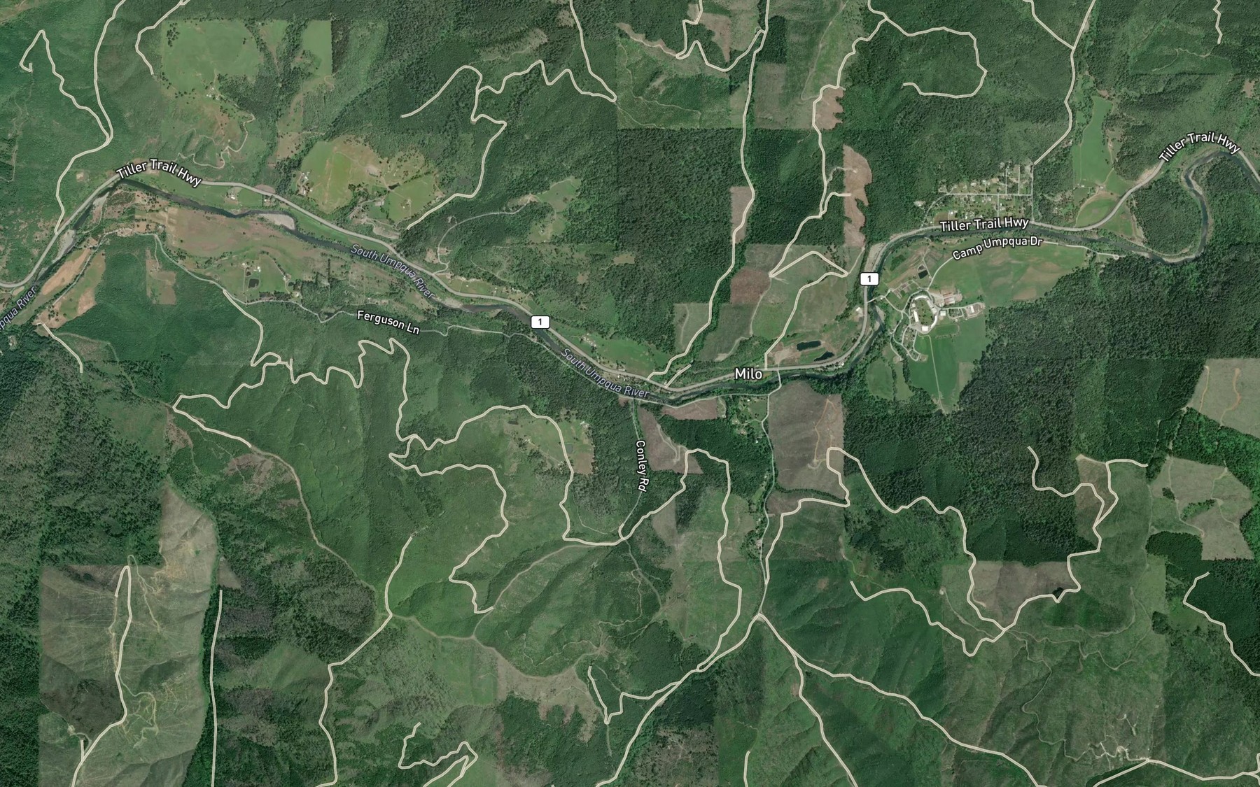 Satellite map of the Coon Creek