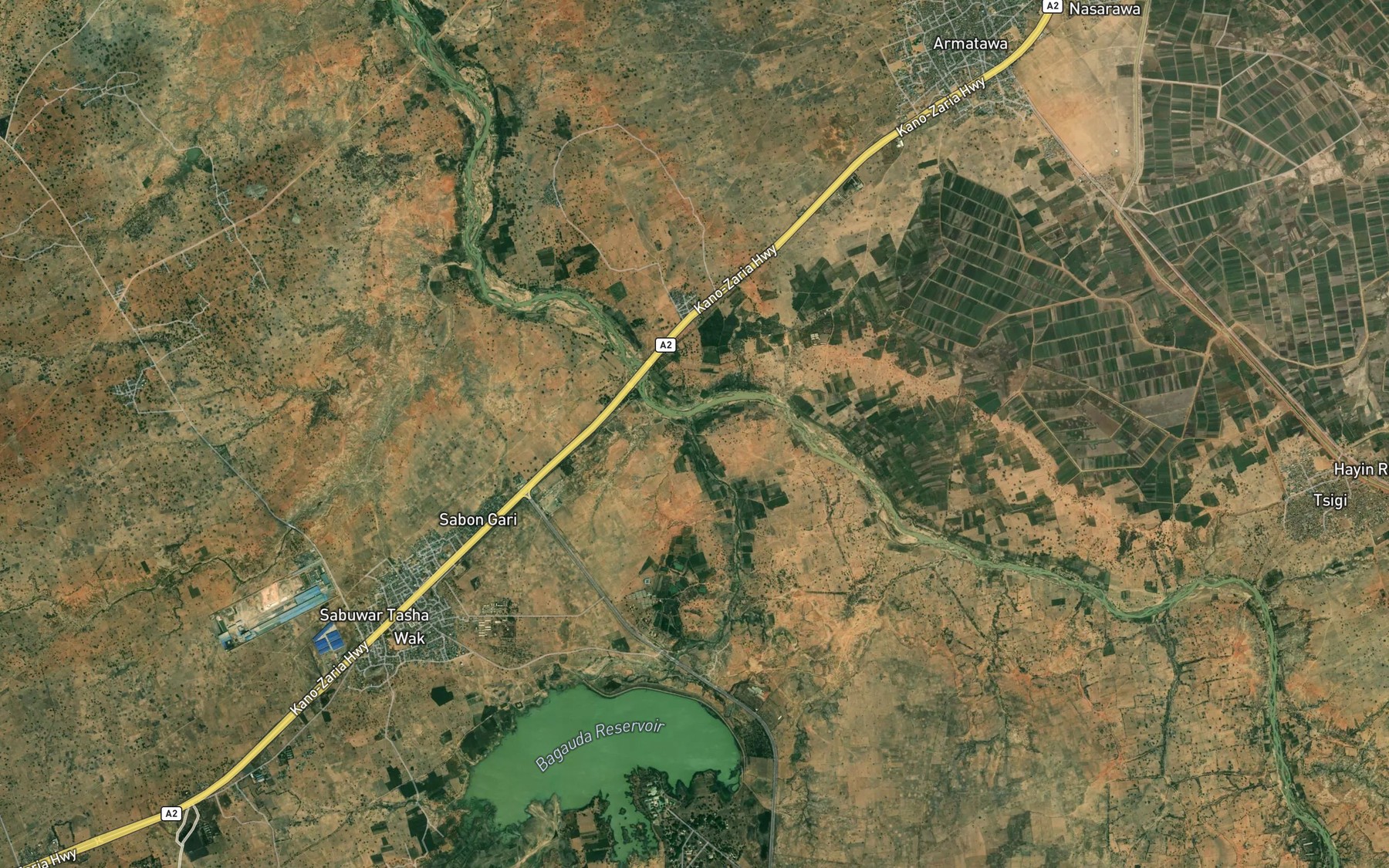 Satellite map of the River Gwanleri