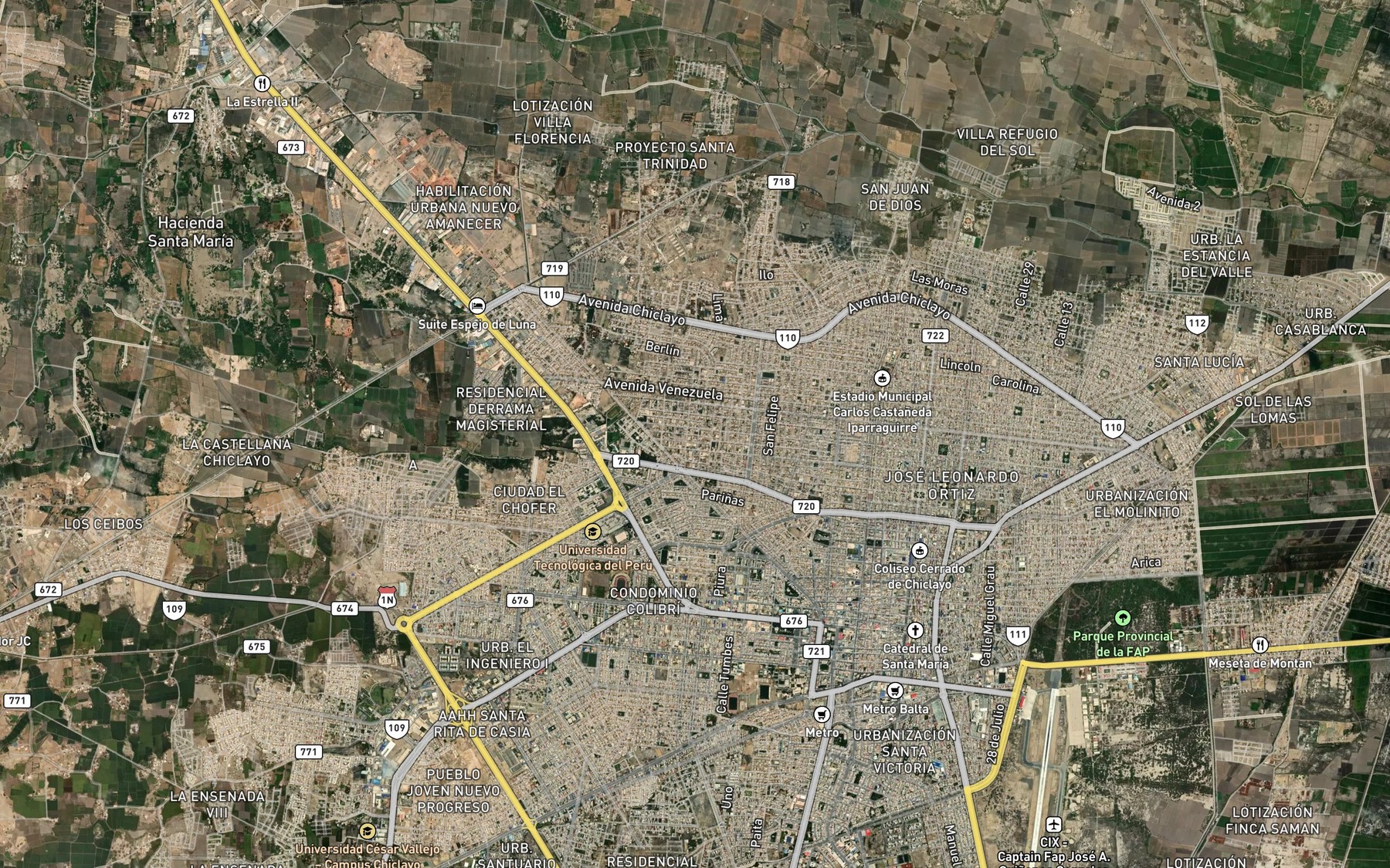 Satellite map of the Acequia Cousi
