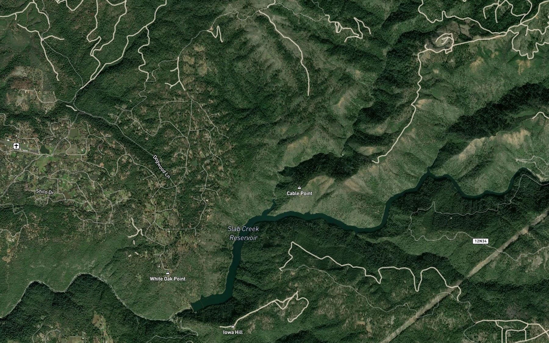 Satellite map of the Yankee John Creek