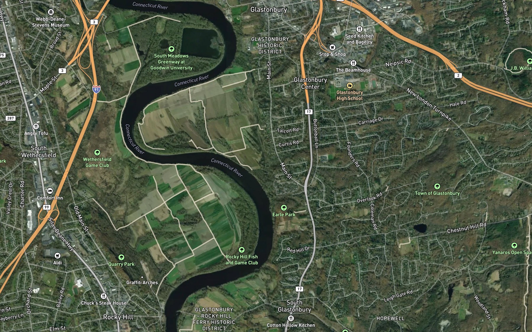 Satellite map of the Smith Brook