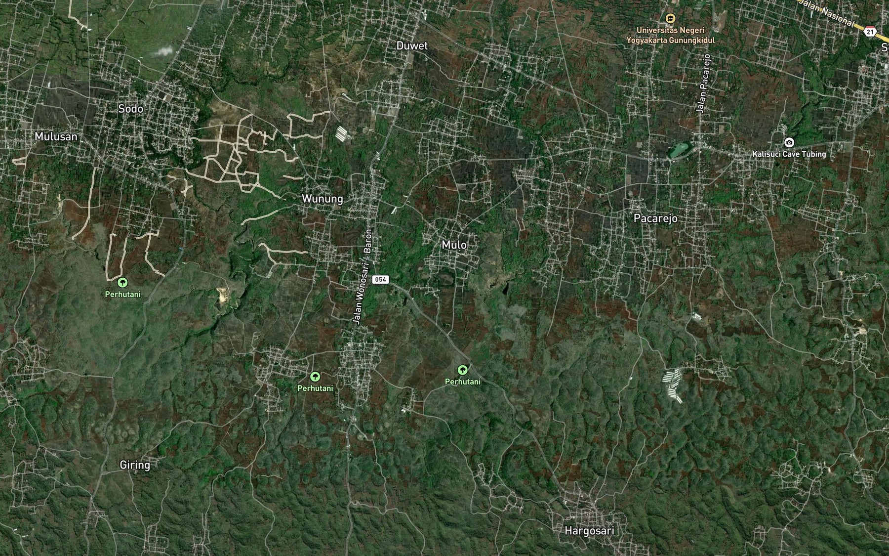 Satellite map of the Telaga Serpeng
