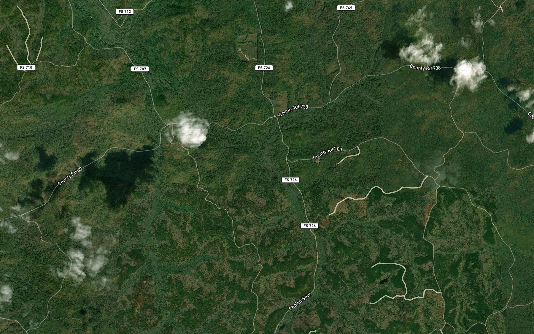 Satellite map of the Ragland Branch