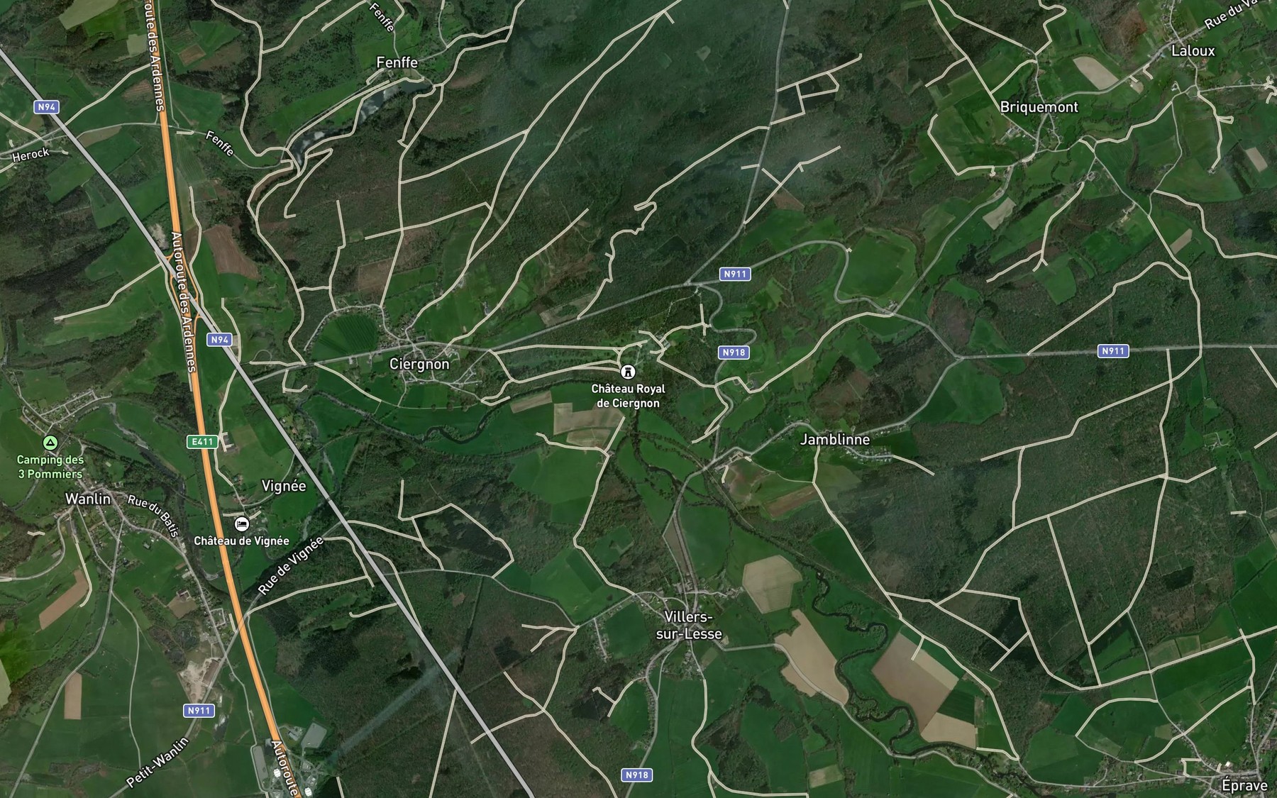 Satellite map of the Vachaux