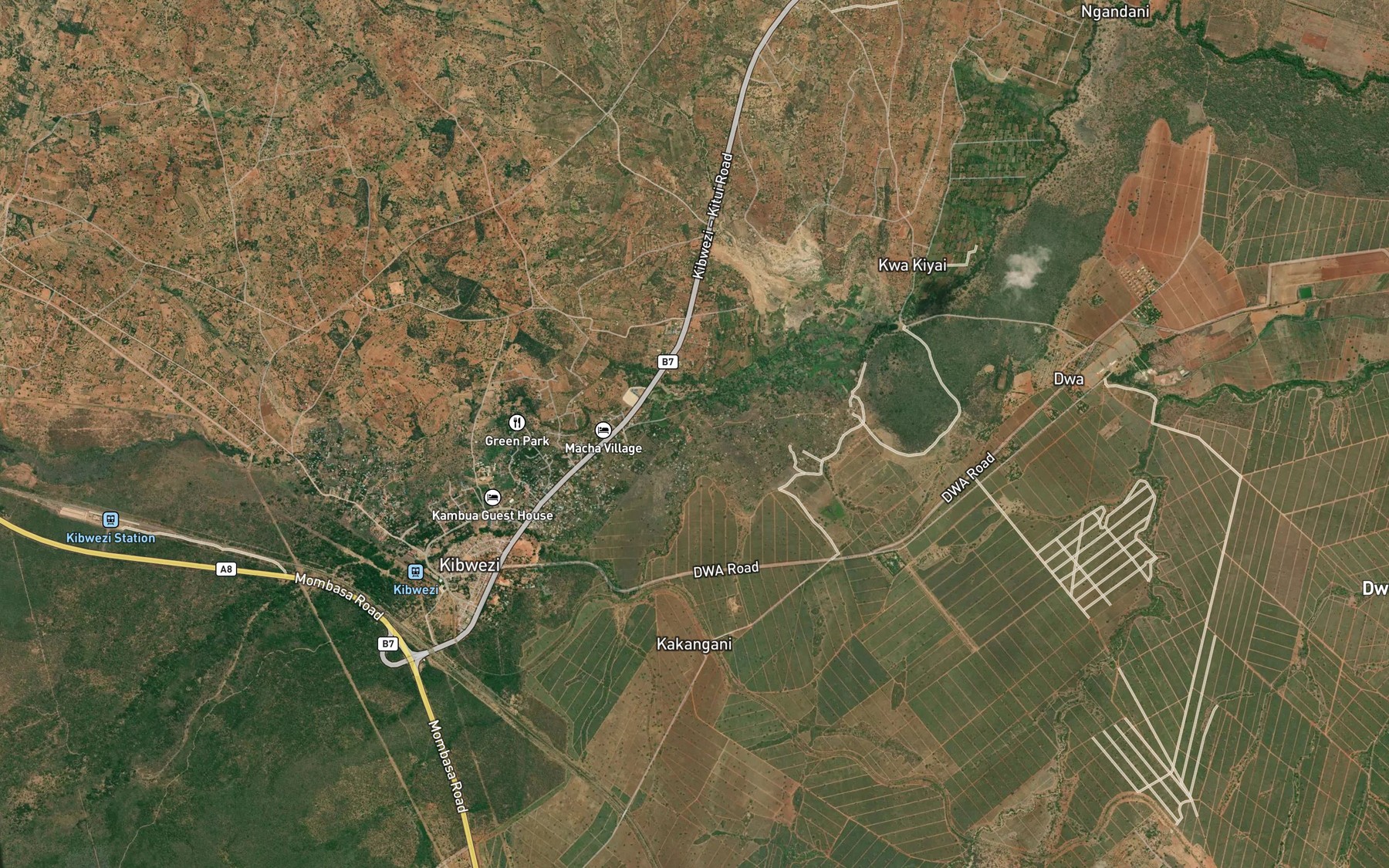 Satellite map of the Kangesu