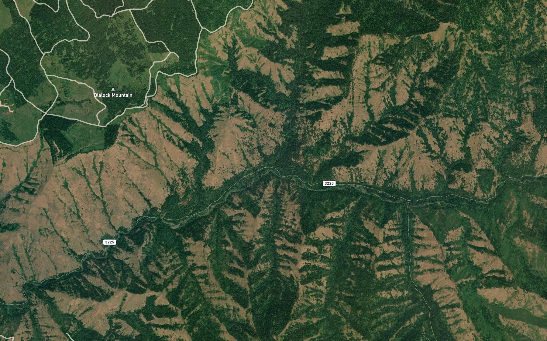 Satellite map of the Bear Creek
