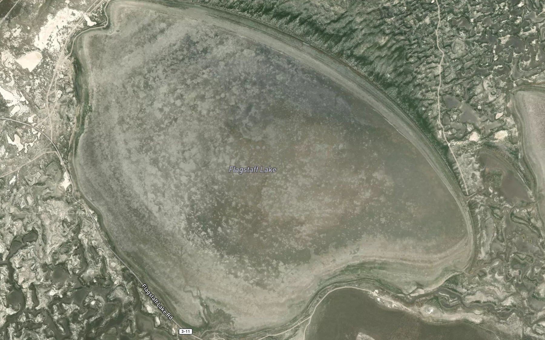 Satellite map of the Flagstaff Lake
