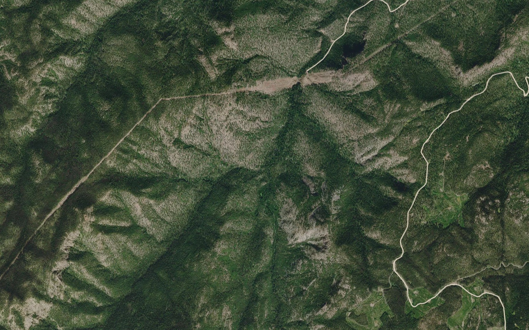 Satellite map of the Bar Creek