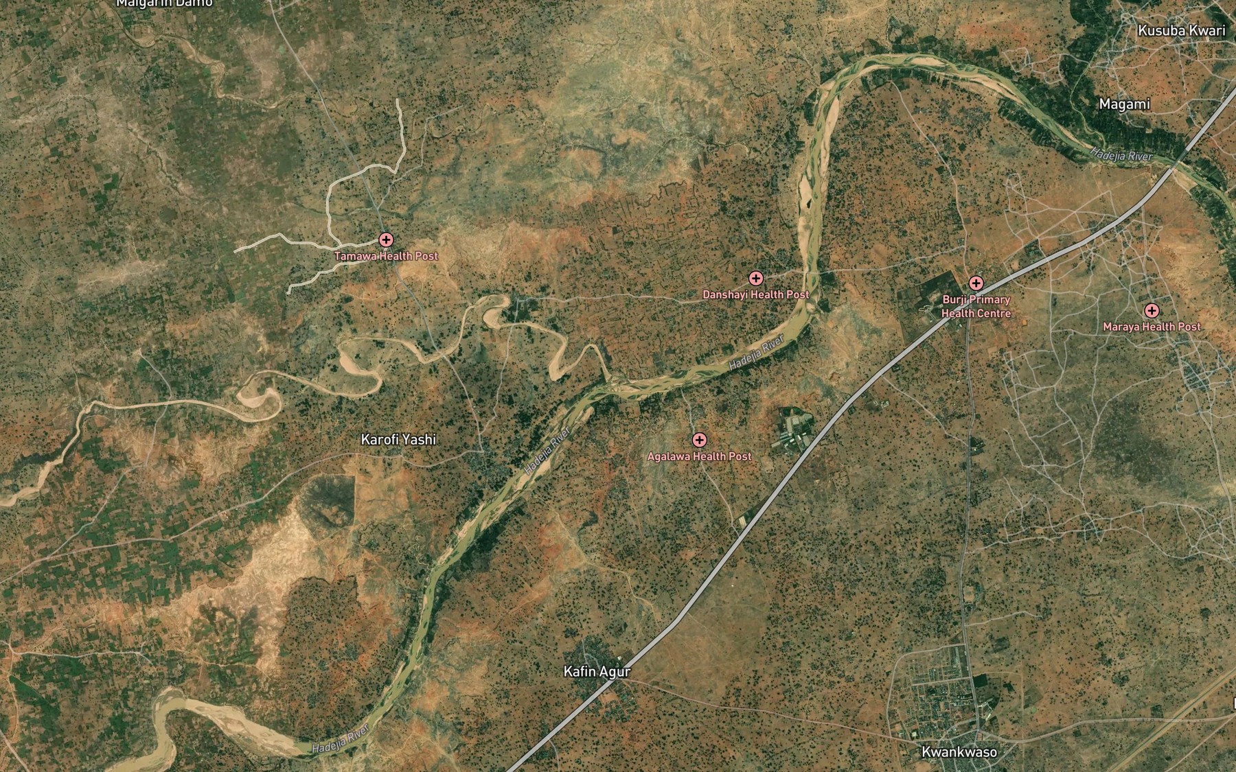 Satellite map of the River Takwami