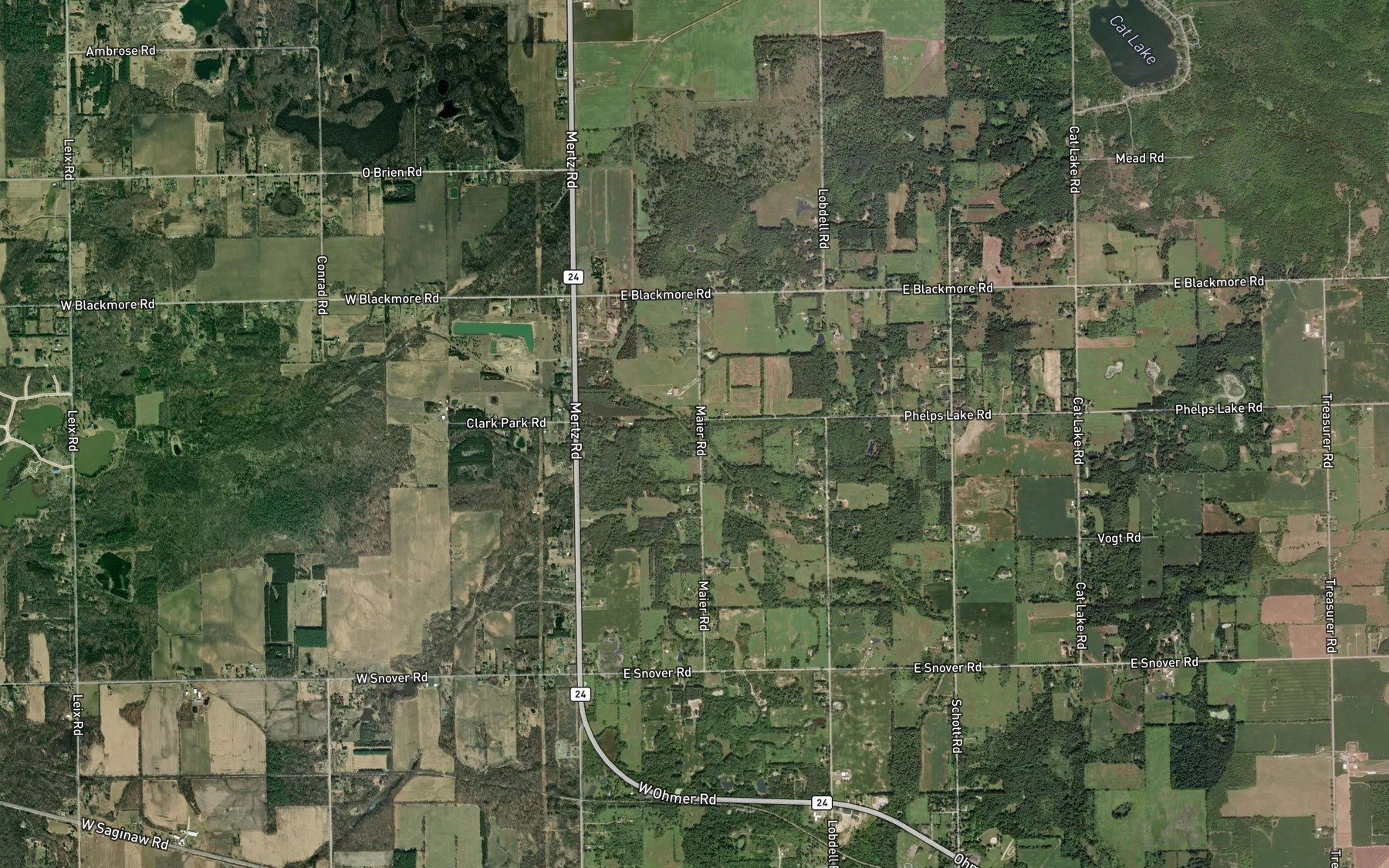Satellite map of the Fremont Drain