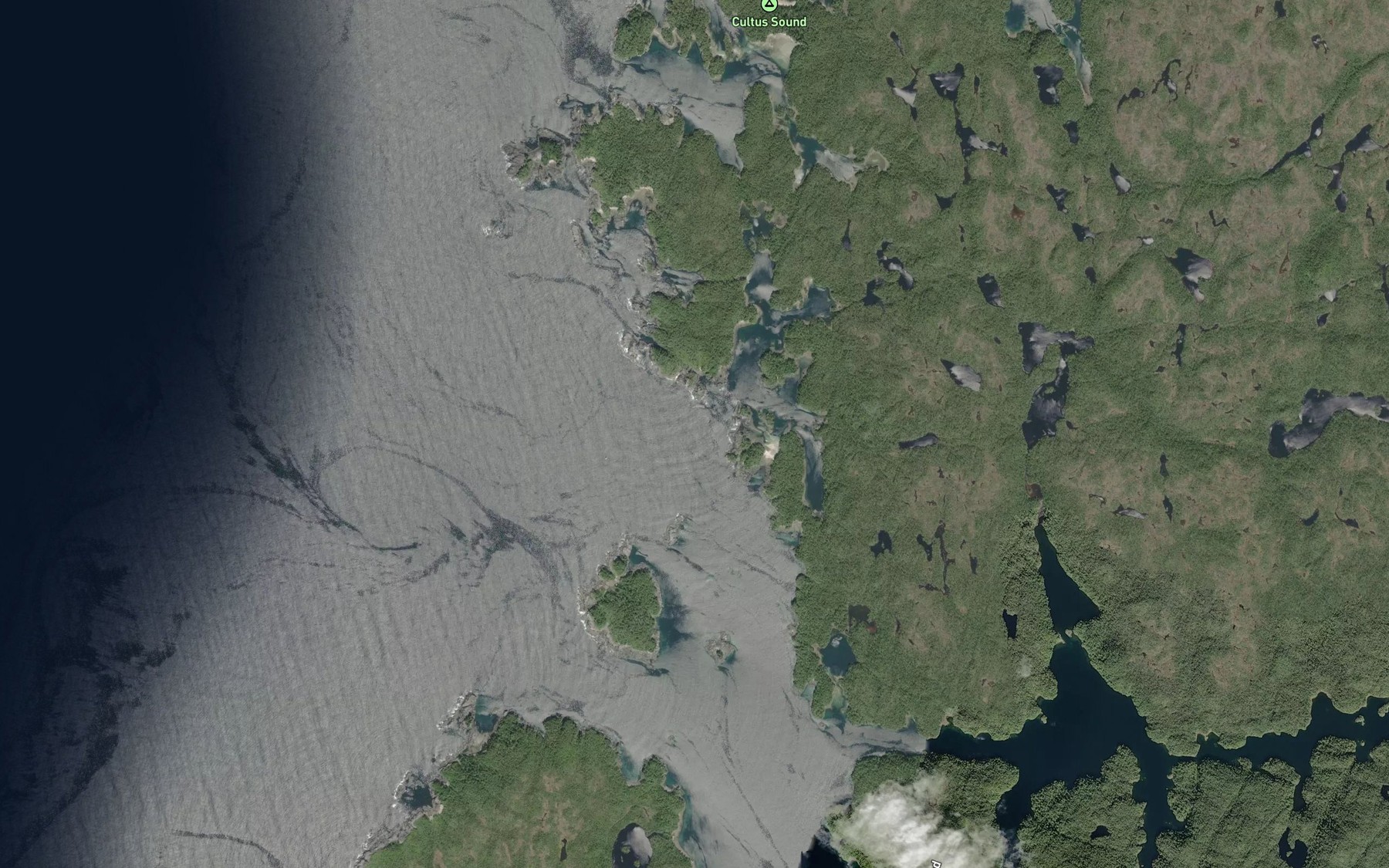 Satellite map of the Swordfish Bay