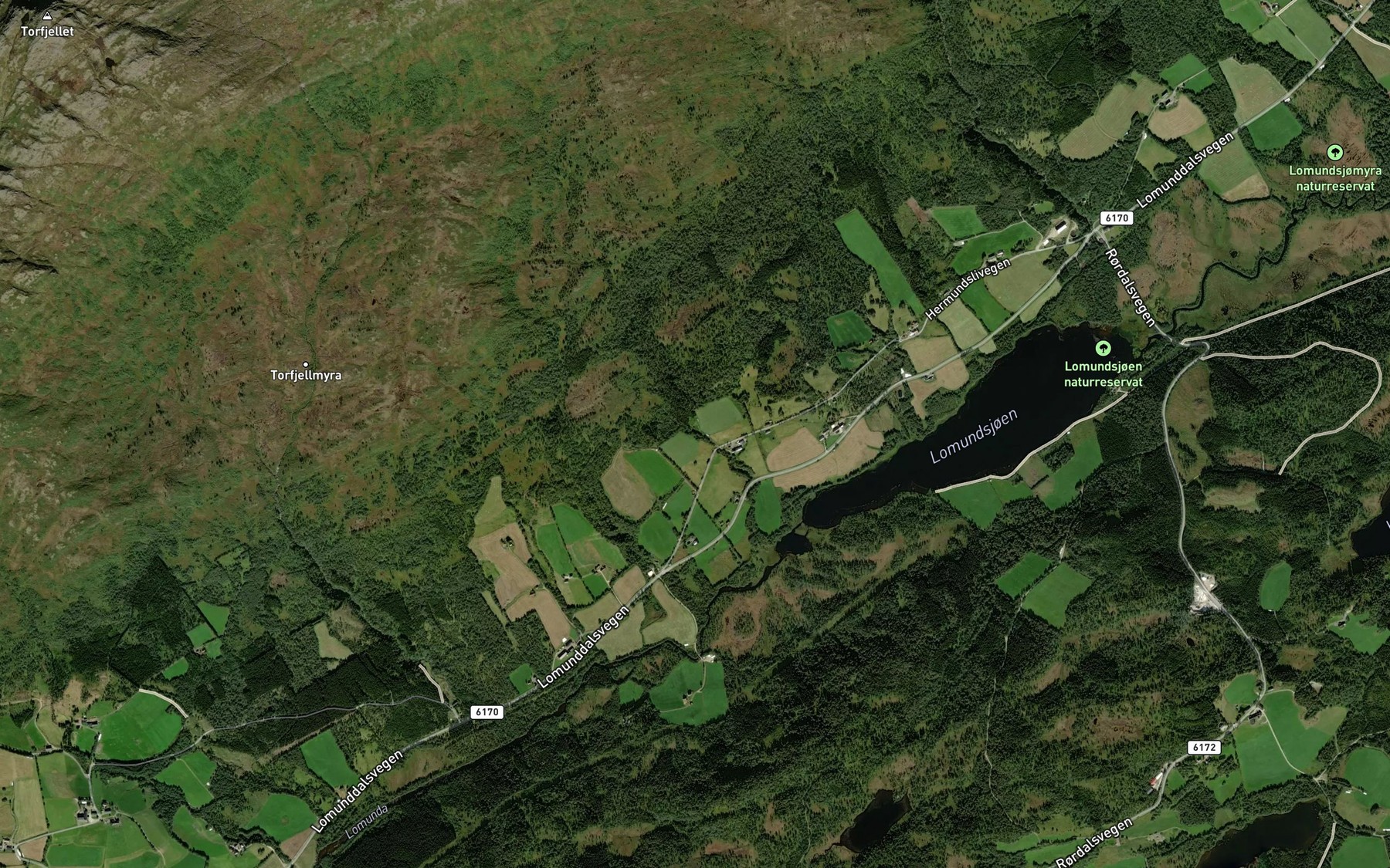 Satellite map of the Brattbekken