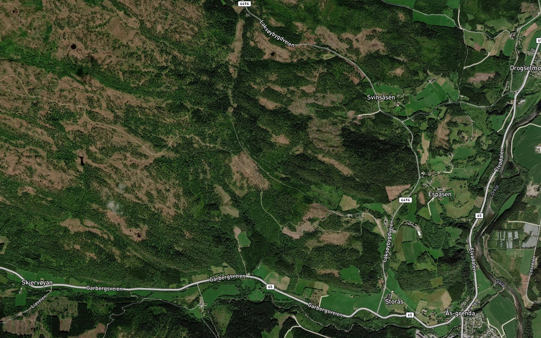 Satellite map of the Spjotaa