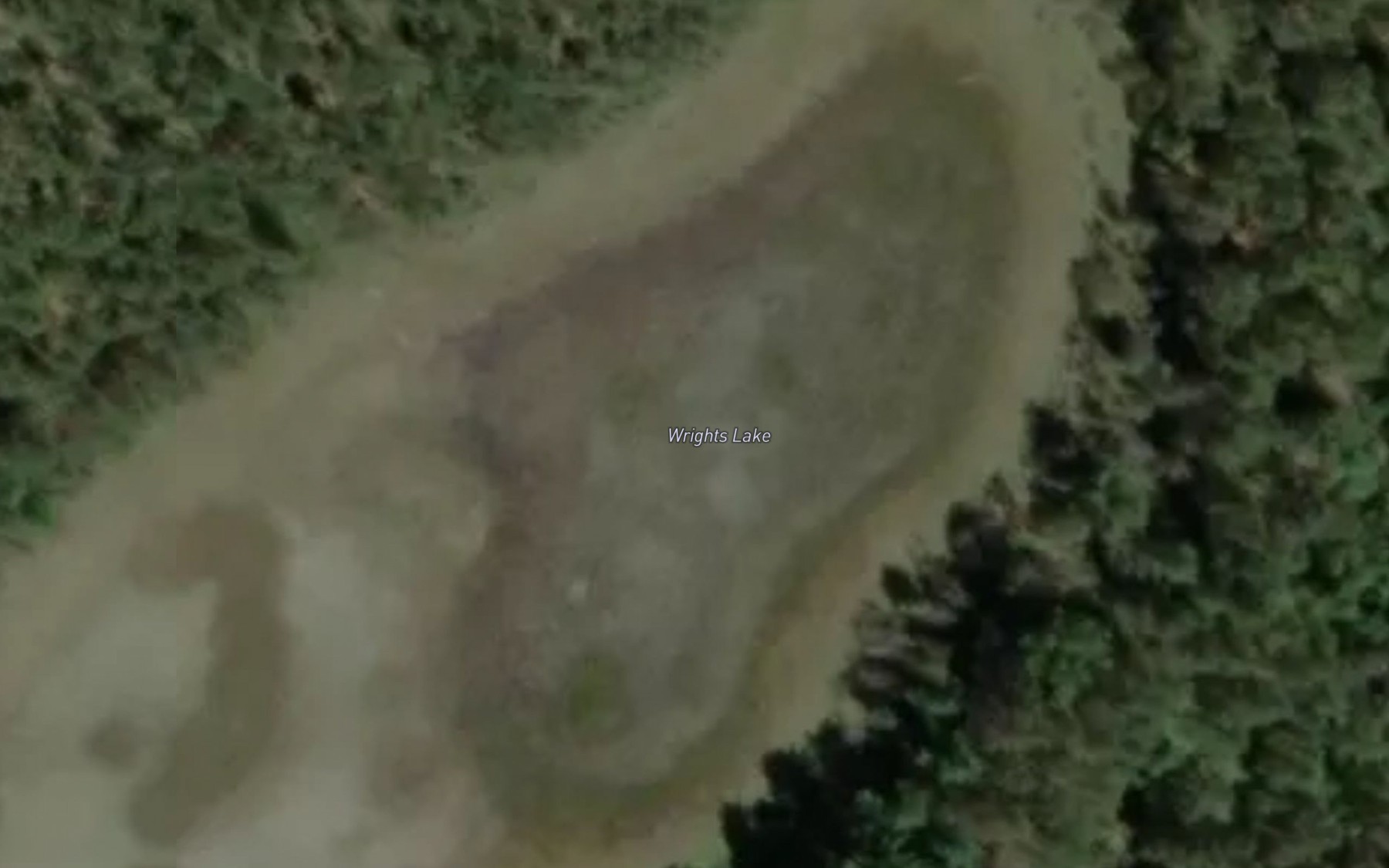 Satellite map of the Wrights Lake