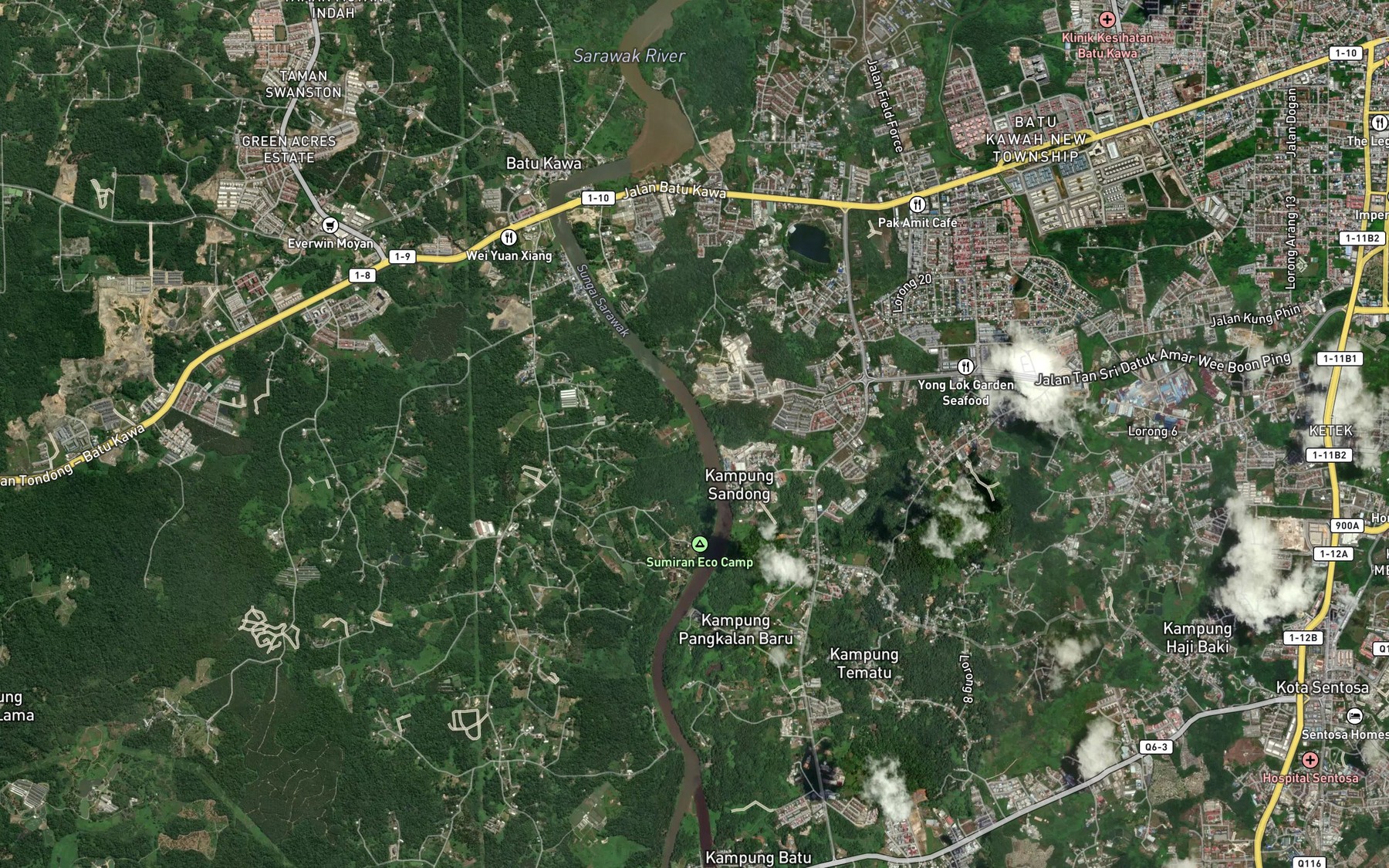 Satellite map of the Sungai Belimbing