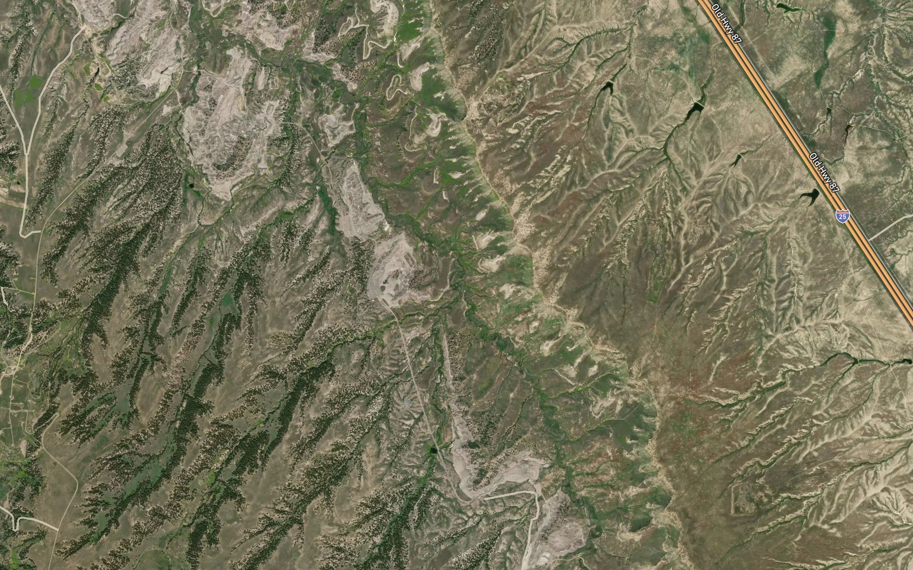 Satellite map of the Hot Water Creek