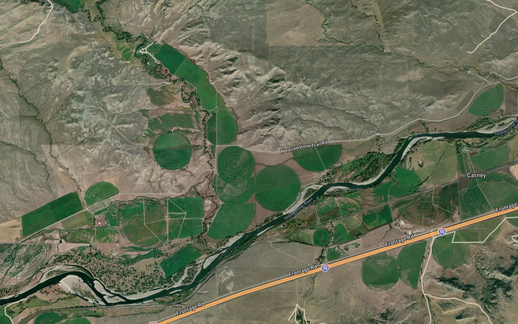 Satellite map of the Hunters Hot Springs Canal