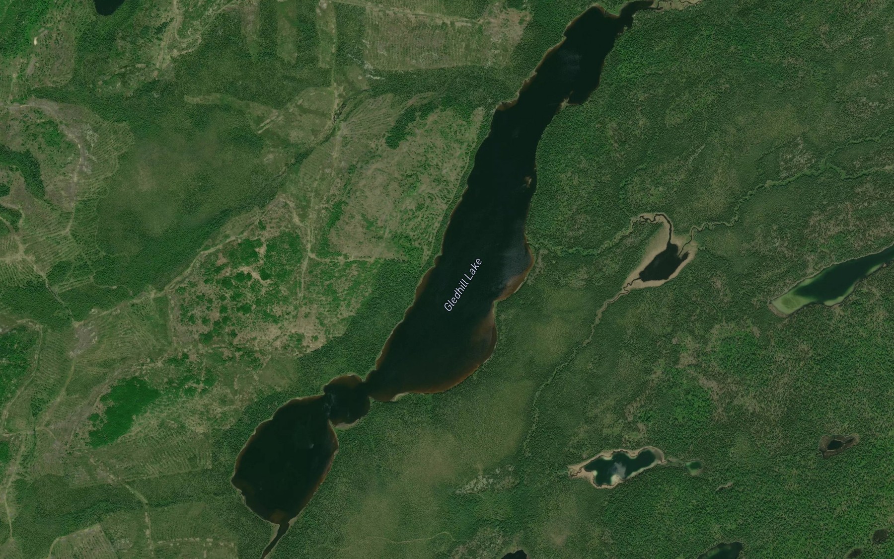 Satellite map of the Gledhill Lake