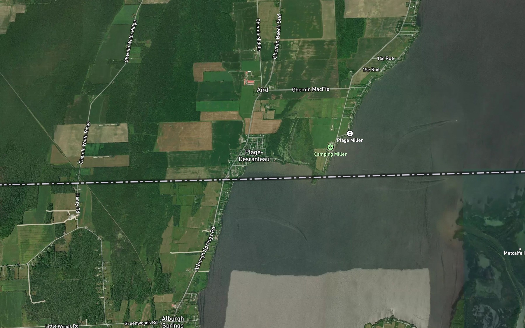 Satellite map of the Ruisseau Beaver