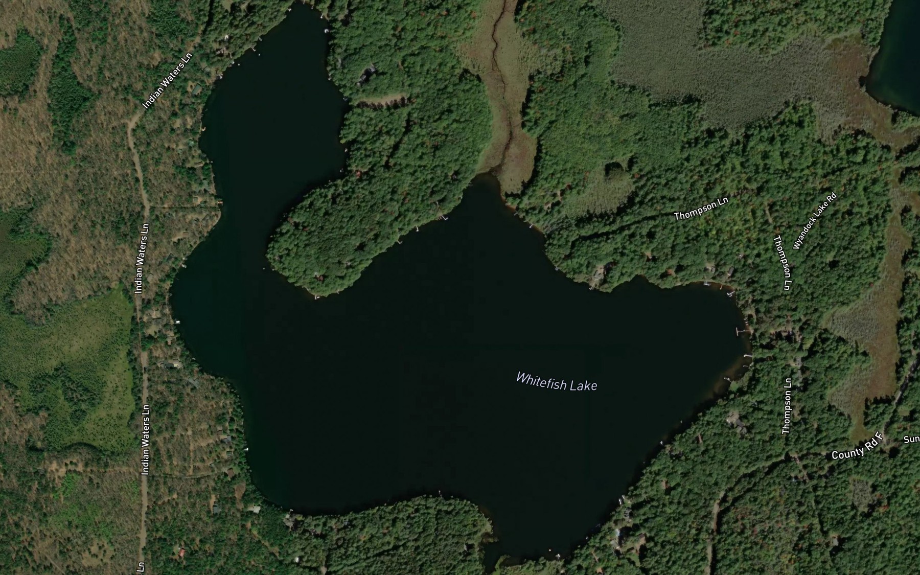 Satellite map of the Whitefish Lake