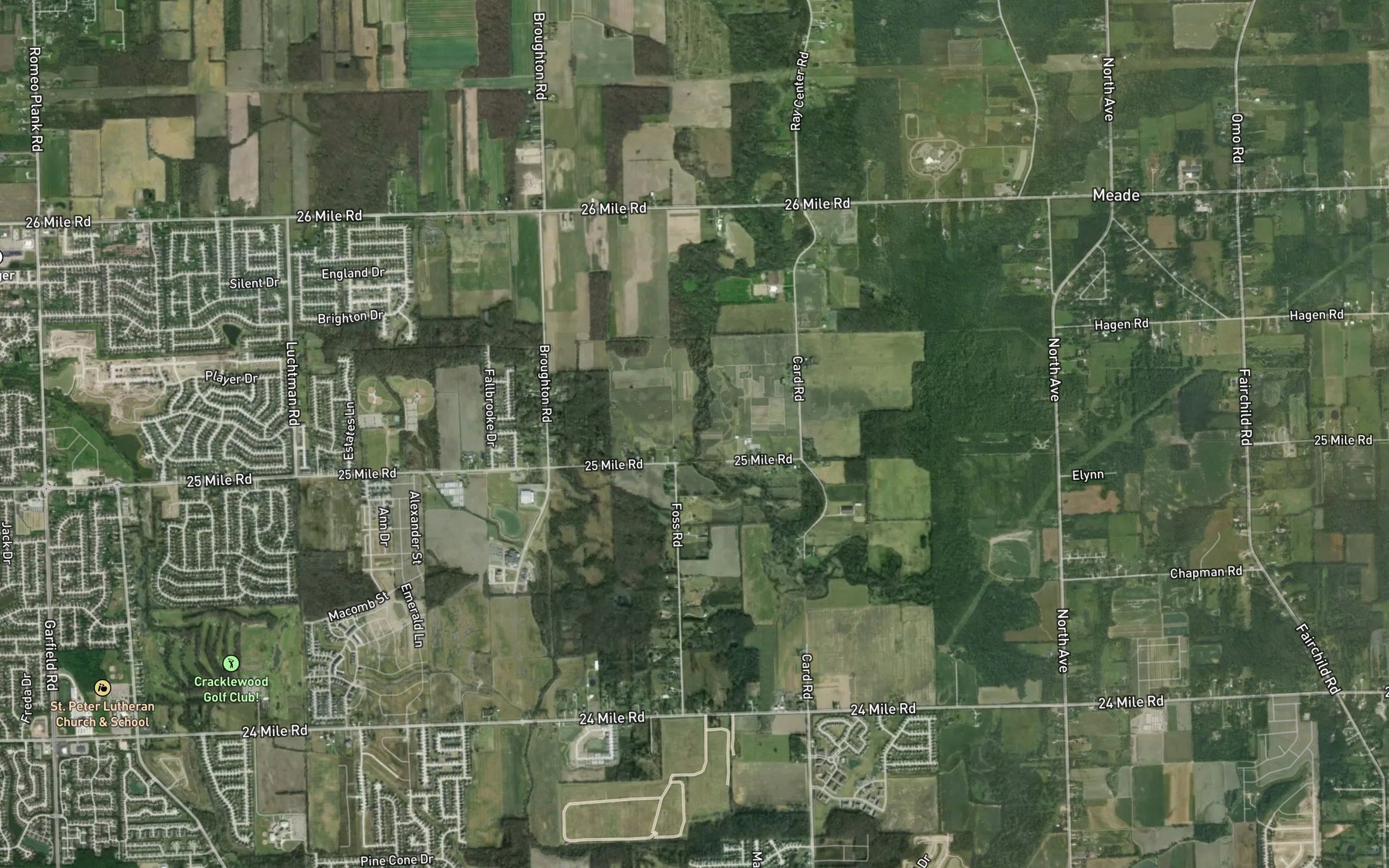 Satellite map of the Harder Drain