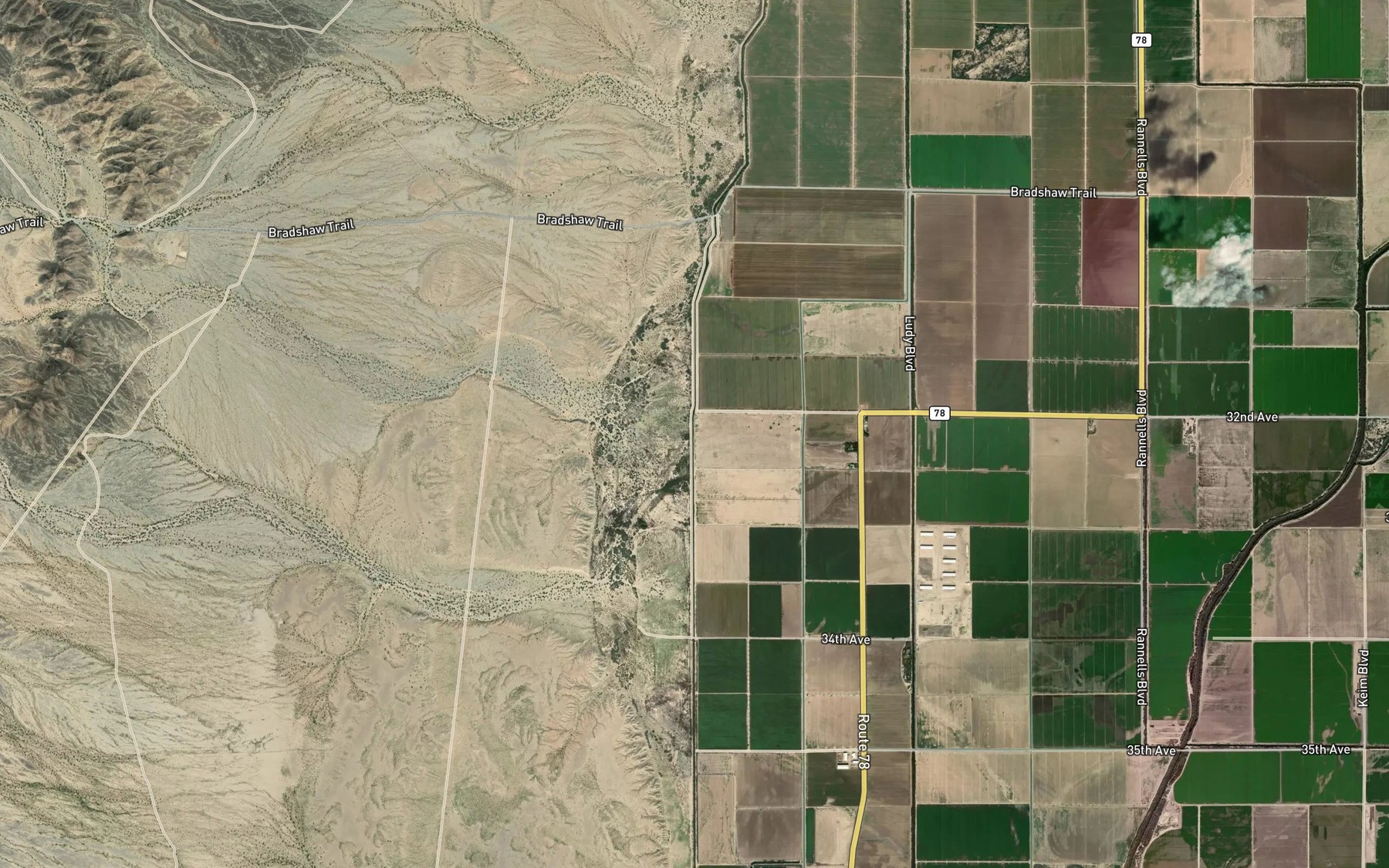 Satellite map of the Hodges Drain