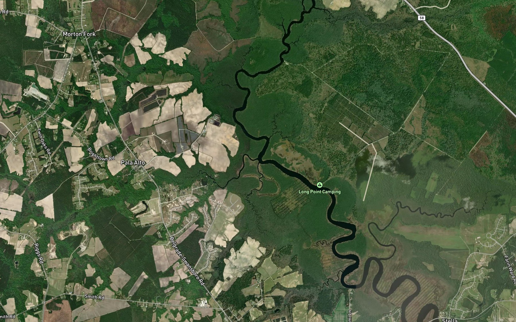 Satellite map of the Grants Creek