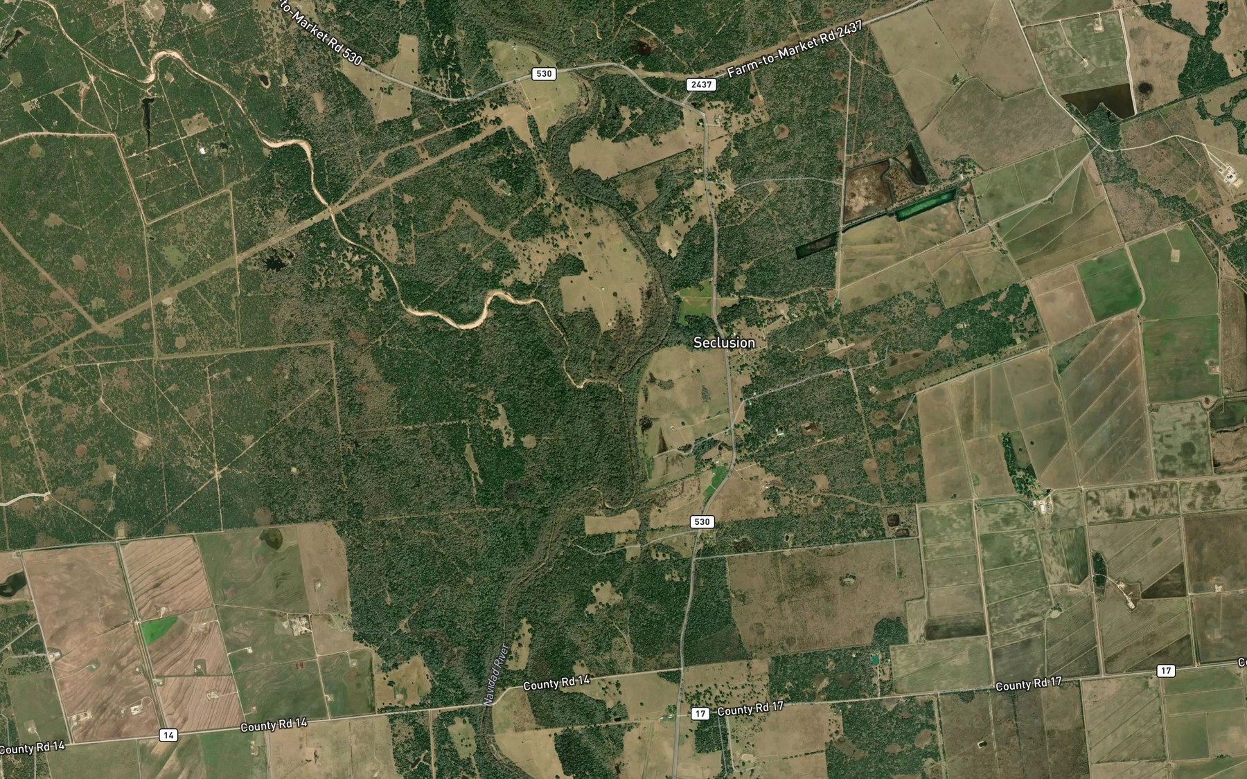 Satellite map of the Sandies Creek