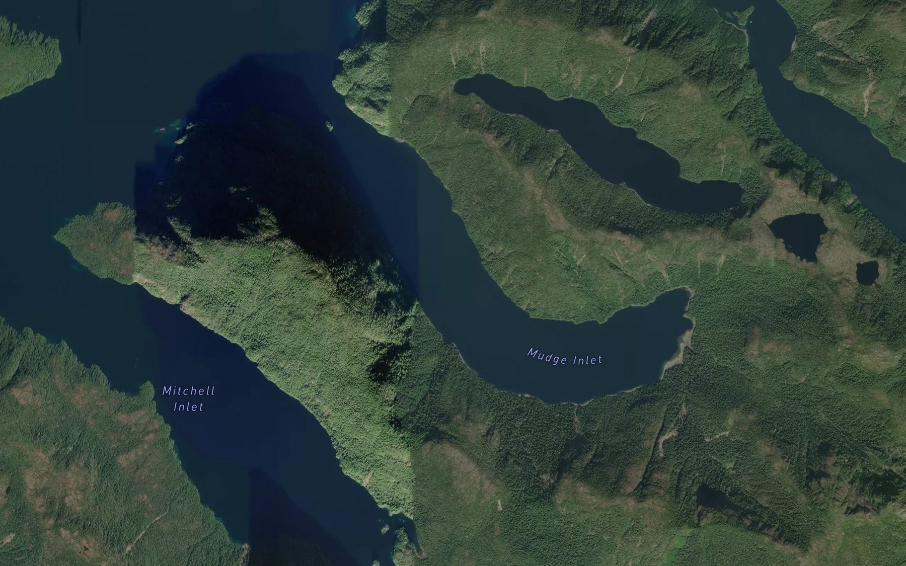 Satellite map of the Mudge Inlet
