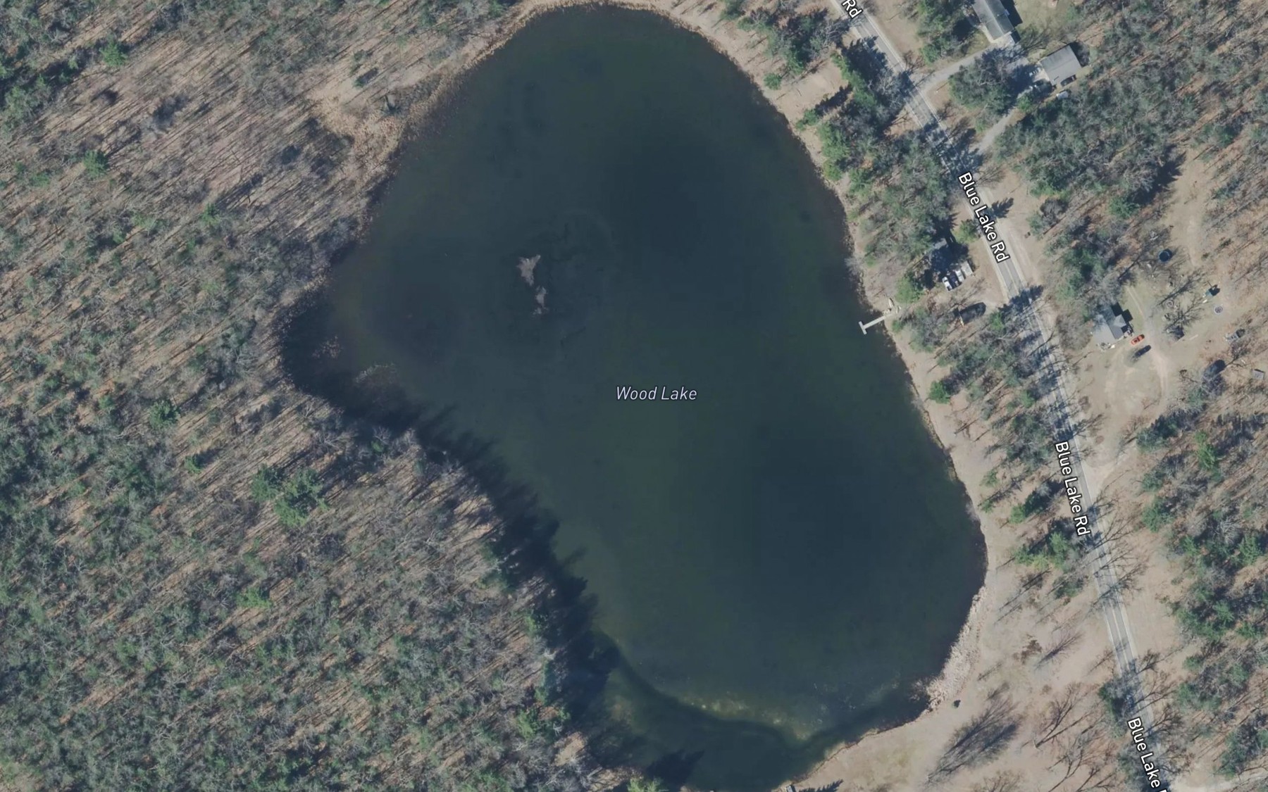 Satellite map of the Wood Lake